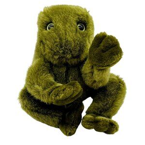 Vintage Gund Ribbit Frog Plush With Rattle‎ Croak Sound 6 inch  Green 1985